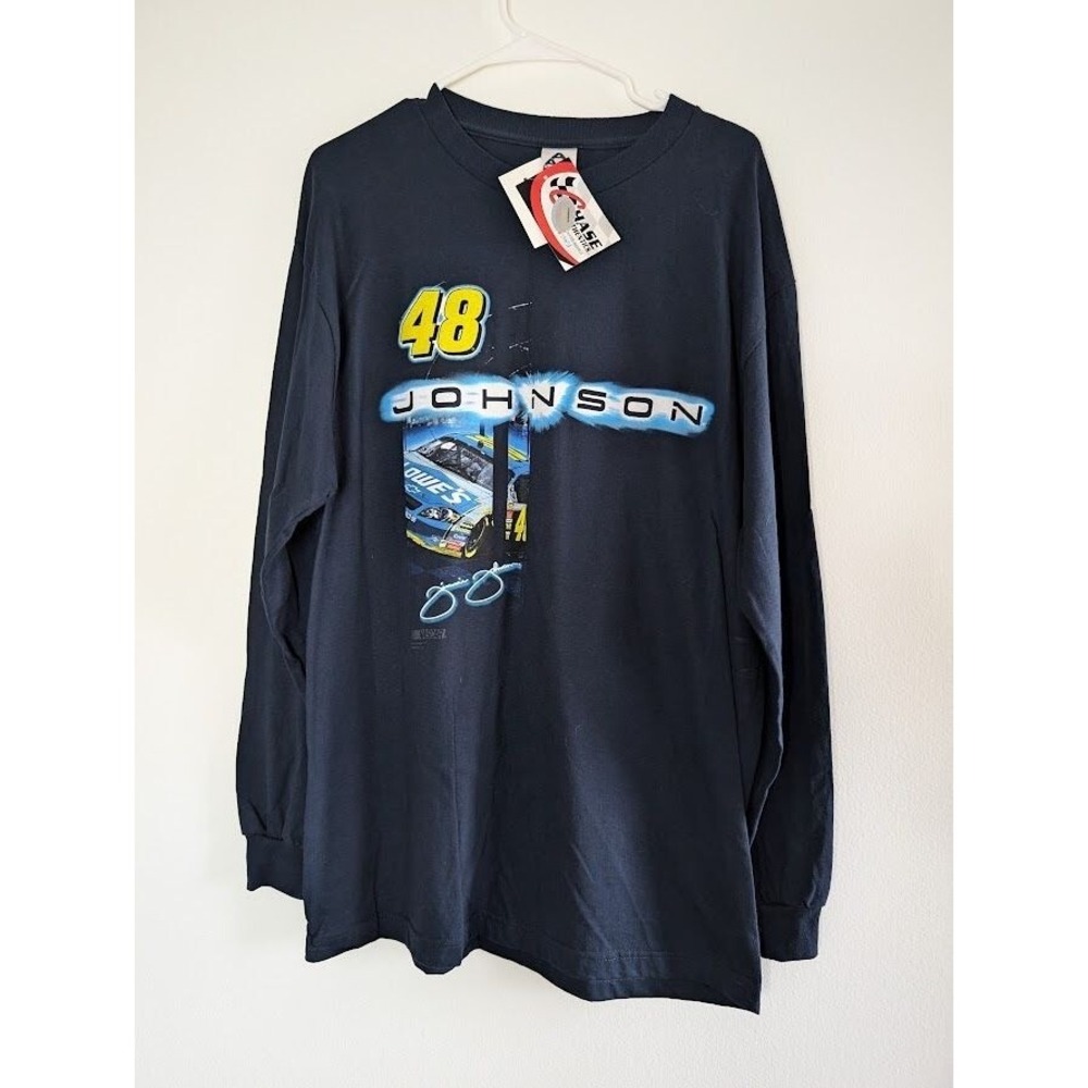Jimmie Johnson #48‎ Nascar T Shirt Men's Size Large Long Sleeve Lowes Racing NEW